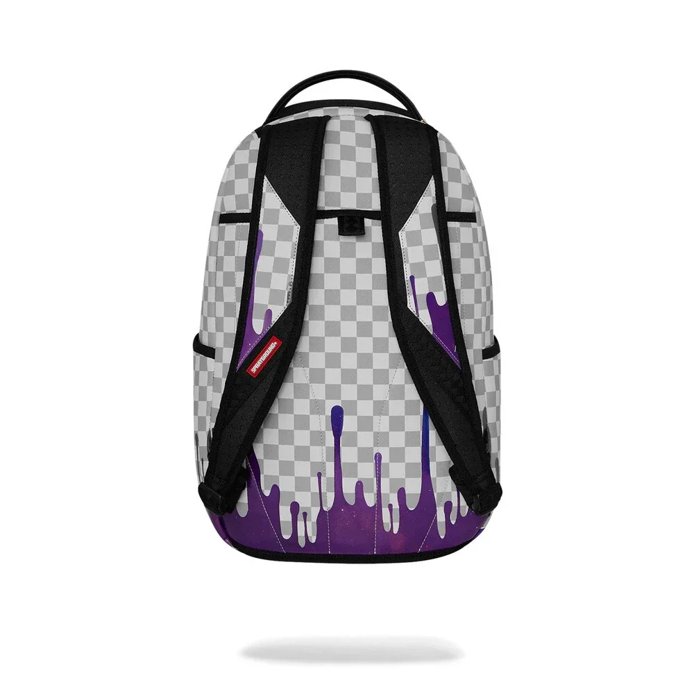 Sprayground Cosmic Chaos Backpack Unisex Gray Checkered Shoulder Strap SPR312